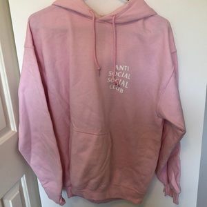 Pink anti social social club hoodie